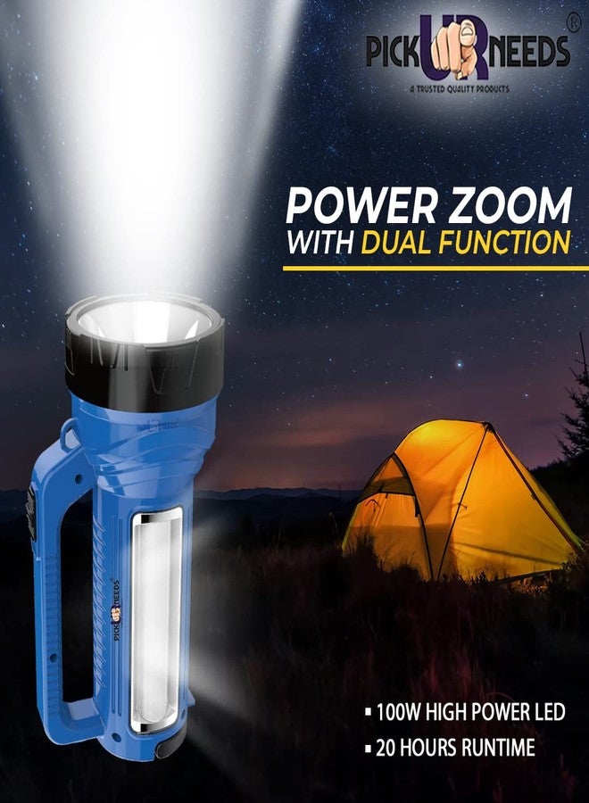 Pick Ur Needs Long Range Emergency Search Torch Light Rechargeable 100W with Side LED Tube Lights - Image 5